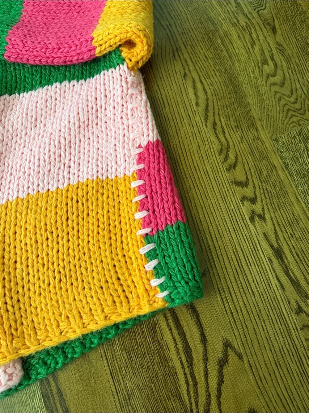 POL Multicolor block chunky knit cardigan large - Picture 11 of 13
